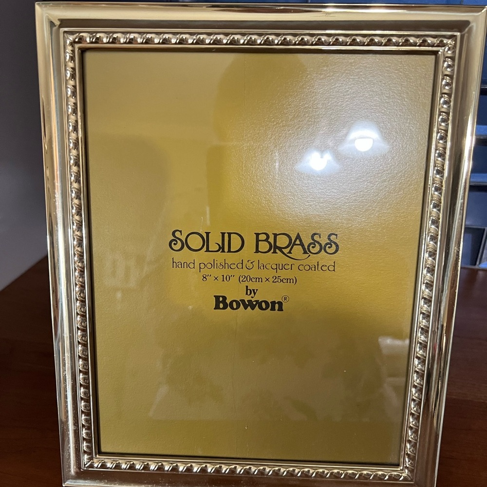 Bowan solid brass hand polished & lacquer coated picture frame Fits pic 8”x 10”
